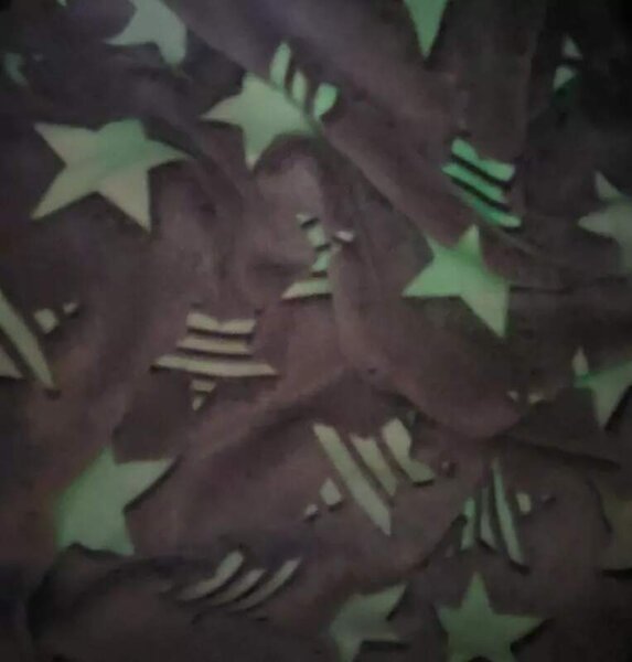 Dětská deka mikroplyš svítící ve tmě 100 x 150 cm - HVĚZDIČKY šedé