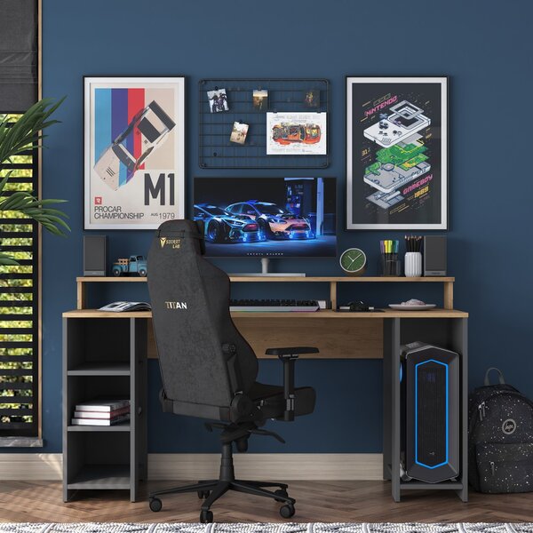 Kalune Design Psací stůl Kalipo 160 cm ořech/antracit