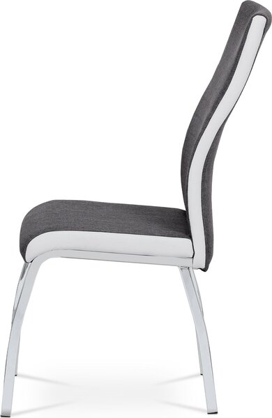 Autronic Jídelní židle DCL-433 GREY2 - šedá látka + bílá koženka