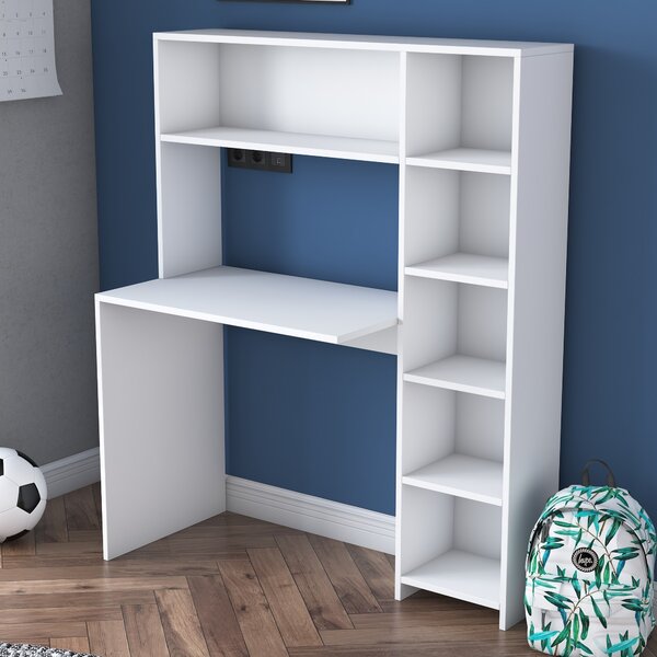 Kalune Design Psací stůl s regálem Hapos 113 cm bílý