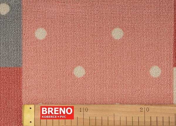 Breno Metrážový koberec SPARK P452BG/S025 růžovošedý dětský motiv, šíře 400 cm