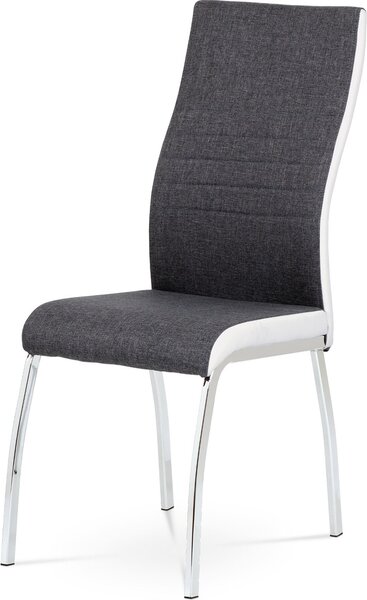 Autronic Jídelní židle DCL-433 GREY2 - šedá látka + bílá koženka