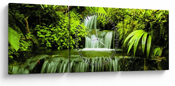 Obraz - Indonéské vodopády (s hodinami) (90x30 cm)