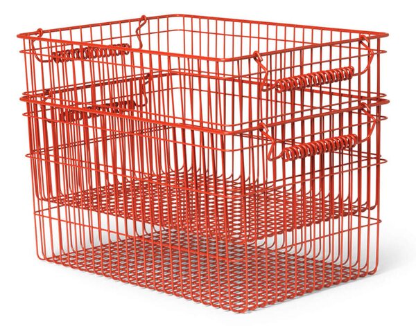 Ferm Living Úložný koš Cala Stackable Baskets 2ks, poppy red