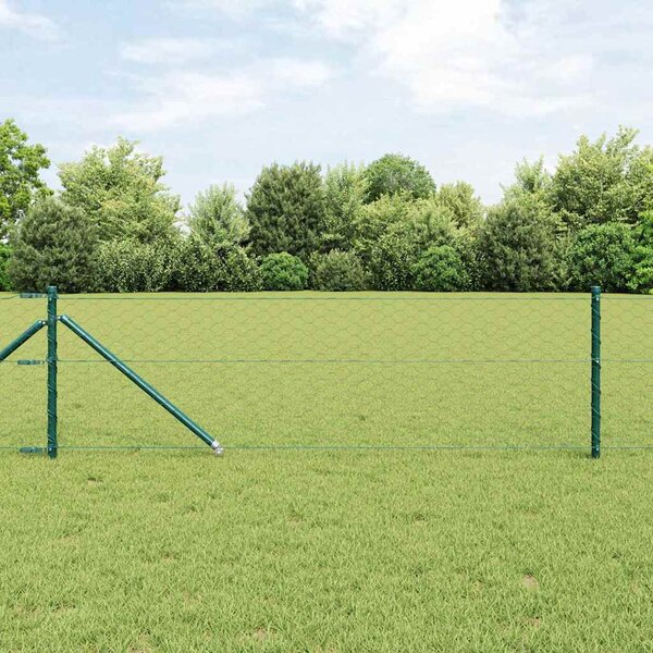 Hexagonální plot s podpěrou 10 x 0,6 m Ocel potažená PVC Zelená 3353053