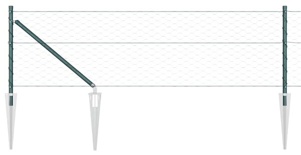 Hexagonální plot s podpěrou 10 x 0,6 m Ocel potažená PVC Zelená 3353053