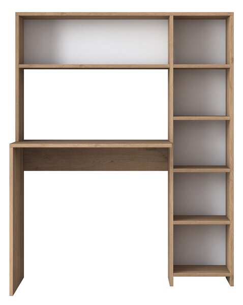 Kalune Design Psací stůl s regálem Hapos 113 cm dub přírodní