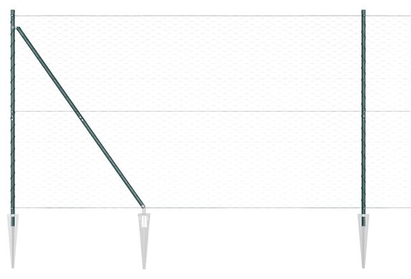 Hexagonální plot s podpěrou 10 x 1,5 m Ocel potažená PVC Zelená 3353073