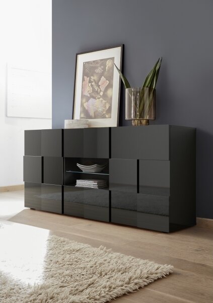 Komoda SERIAN 181x84x43 cm antracit