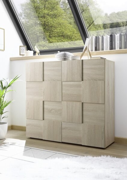 Komoda SERIAN 121x111x43 cm dub sonoma