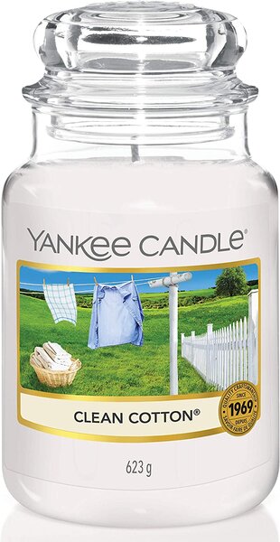 Yankee Candle vonná svíčka Classic ve skle velká Clean Cotton 623 g