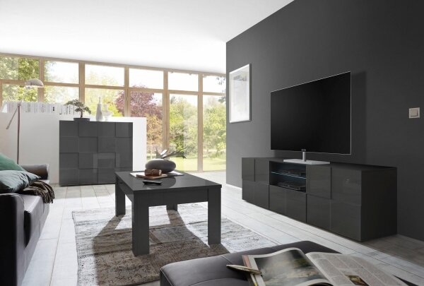 Komoda SERIAN 121x111x43 cm antracit