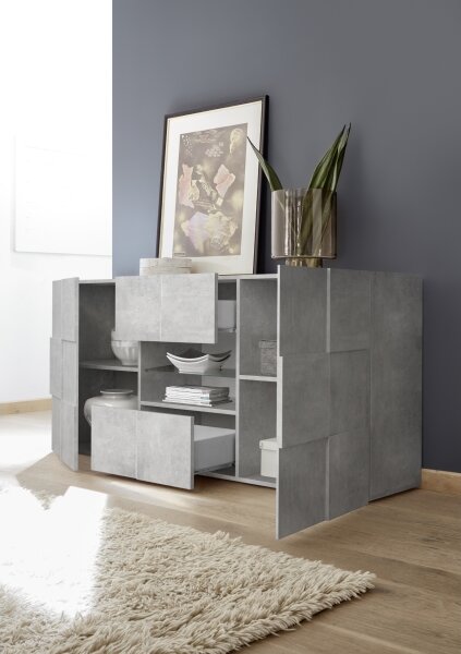 Komoda SERIAN 181x84x43 cm šedá beton
