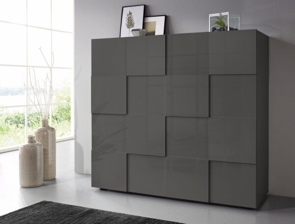Komoda SERIAN 121x111x43 cm antracit