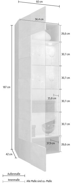 Komoda SERIAN 60x187x43 cm bílá