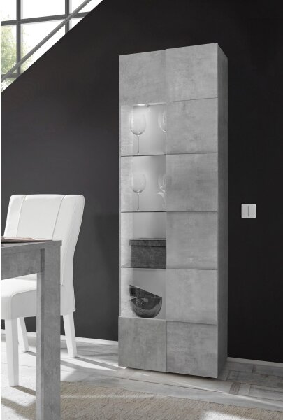 Komoda SERIAN 60x187x43 cm šedá beton