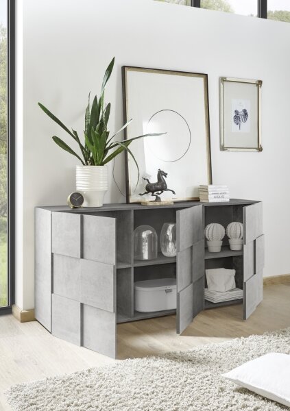 Komoda SERIAN 181x84x43 cm šedá beton