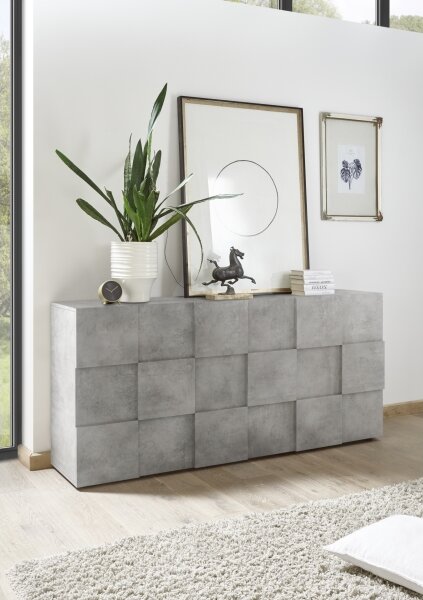 Komoda SERIAN 181x84x43 cm šedá beton