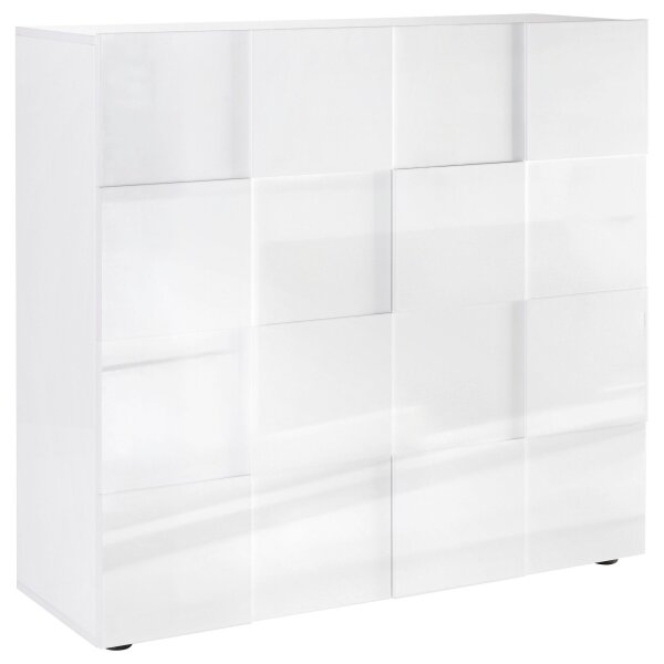 Komoda SERIAN 121x111x43 cm bílá