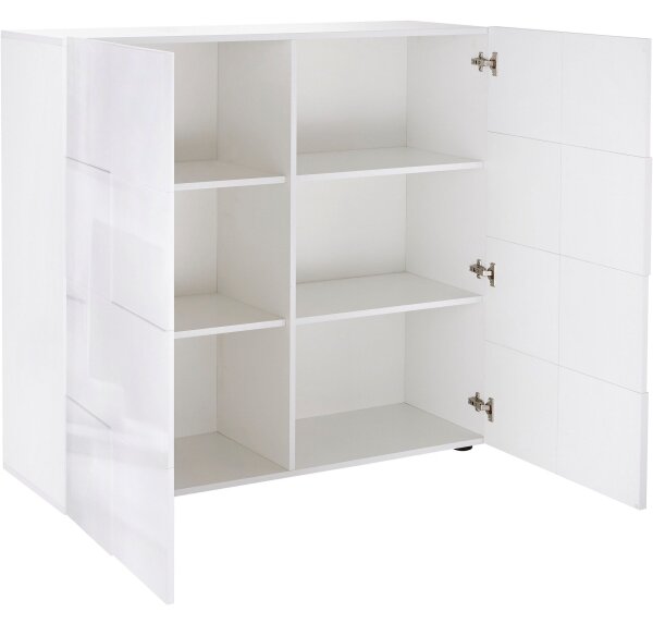 Komoda SERIAN 121x111x43 cm bílá
