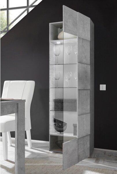 Komoda SERIAN 60x187x43 cm šedá beton