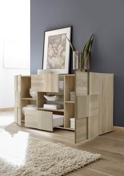 Komoda SERIAN 121x111x43 cm dub sonoma