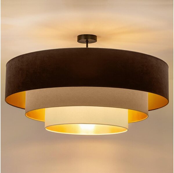 Brilagi - Přisazený lustr LUNETA 3xE27/60W/230V pr. 80 cm hnědá/béžová/krémová