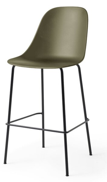 Audo Copenhagen Barová židle Harbour Side Chair 63 cm, olive/black steel