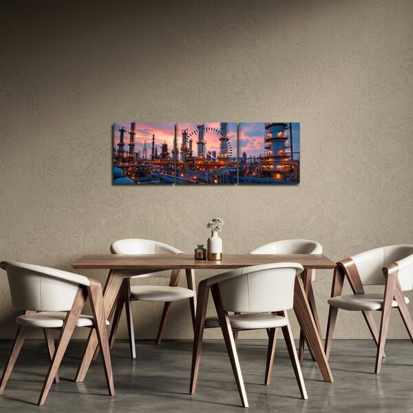 Obraz - Průmyslový závod (s hodinami) (90x30 cm)