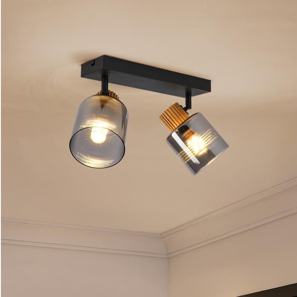 Brilagi - Bodové svítidlo HYGGE 2xE14/15W/230V černá/kouřová