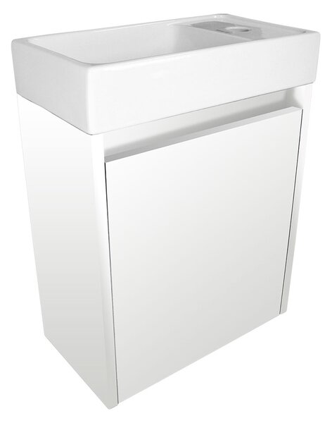 Comodo Koupelnová skříňka závěsná s keramickým umyvadlem Marta 40 White P/L