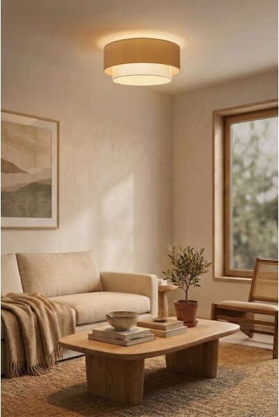 Brilagi - LED Stropní svítidlo BOHO ECO 1xE27/10W/230V pr. 40 cm béžová/krémová