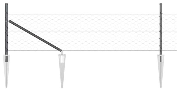 Hexagonální plot s podpěrou 100 x 0,5 m Ocel potažená PVC Šedá 3353298
