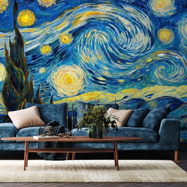 Fototapeta - Hvězdná noc alá Van Gogh (245x170 cm)