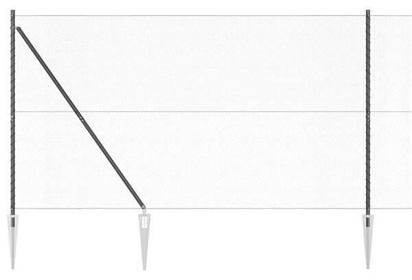Hexagonální plot s podpěrou 25 x 1,6 m Ocel potažená PVC Šedá 3353251