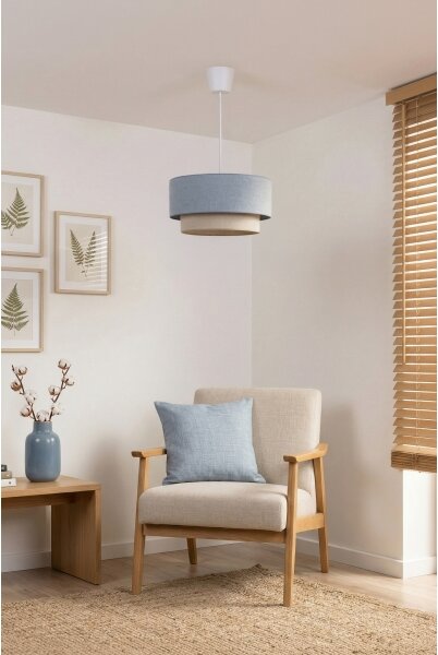 Brilagi - LED Lustr na lanku BOHO ECO 1xE27/10W/230V pr. 40 cm modrá/krémová
