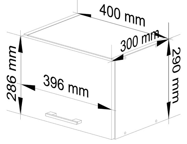 Horní kuchyňská skříňka Ozara W400K (bílá)
