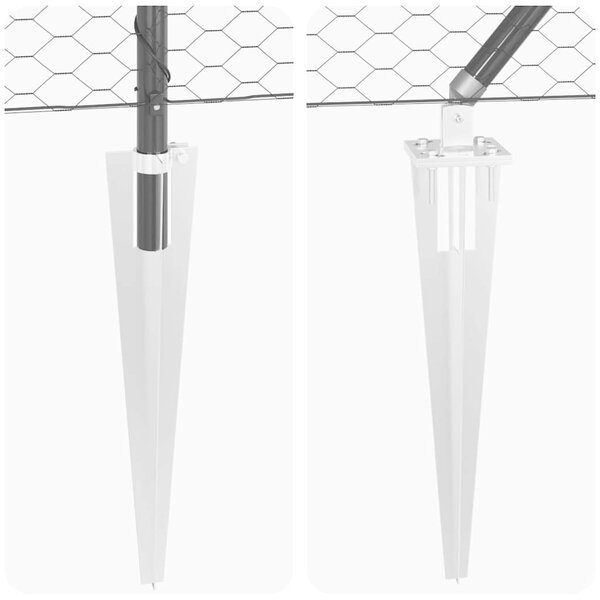 Hexagonální plot s podpěrou 50 x 1,2 m Ocel potažená PVC Šedá 3353276