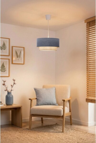 Brilagi - LED Lustr na lanku BOHO ECO 1xE27/10W/230V pr. 40 cm modrá/krémová