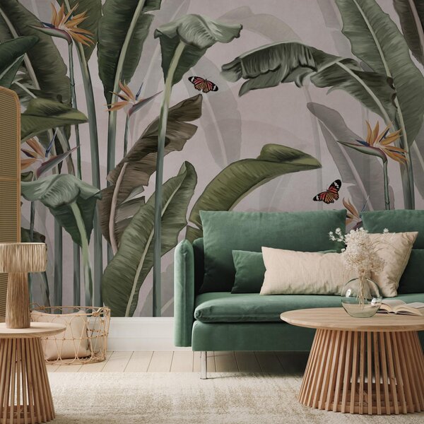 Fototapeta - Jungle s motýly (245x170 cm)