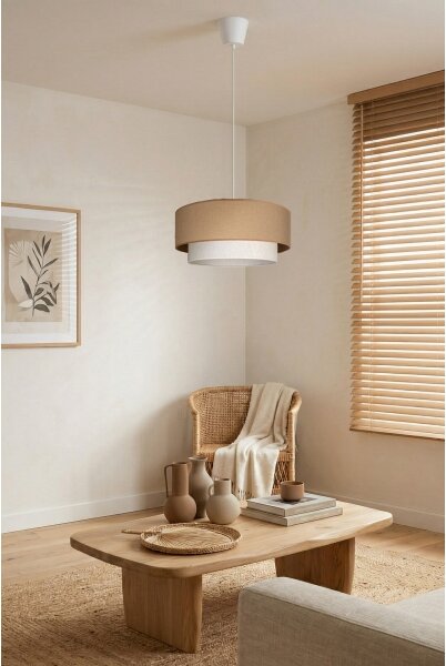 Brilagi - LED Lustr na lanku BOHO ECO 1xE27/10W/230V pr. 40 cm béžová/krémová