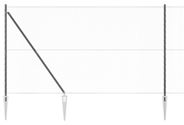Hexagonální plot s podpěrou 50 x 1,6 m Ocel potažená PVC Šedá 3353288