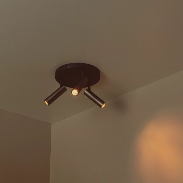 Lucide 22974/13/15 - Bodové svítidlo GRADO 3xGU10/12W/230V hnědá/černá
