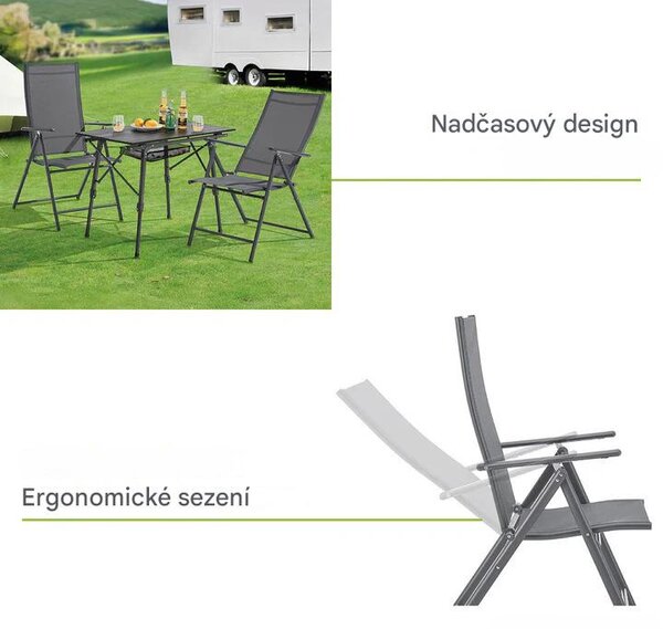 Juskys Sada 2 křesel Calena - antracit