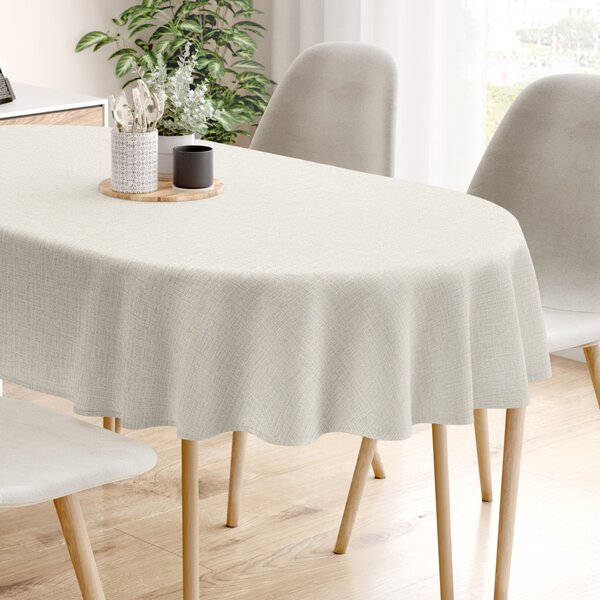 Goldea oválný ubrus 100% bavlněné plátno - přírodní režný 140 x 180 cm