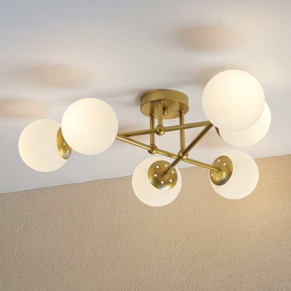 Brilagi - Přisazený lustr MALIVA 6xE14/15W/230V zlatá/bílá