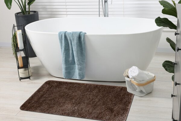 Koupelnový kobereček SYNERGY glamour / lurex, hnědý