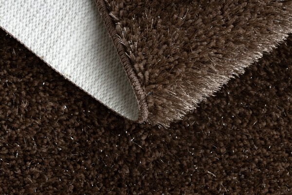 Koupelnový kobereček SYNERGY glamour / lurex, hnědý