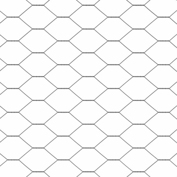 Hexagonální plot s podpěrou 50 x 1 m Ocel potažená PVC Šedá 3353273