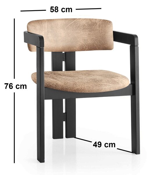 Hanah Home Jídelní židle CO z masivu černá/béžová